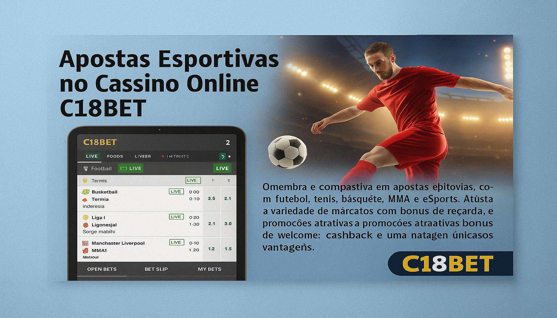 Apostas esportivas no cassino online C18BET  